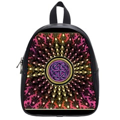 Hot Lavender Celtic Fractal Framed Mandala School Bag (small) by UROCKtheWorldDesign