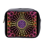 Hot Lavender Celtic Fractal Framed Mandala Mini Travel Toiletry Bag (Two Sides) Front