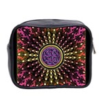 Hot Lavender Celtic Fractal Framed Mandala Mini Travel Toiletry Bag (Two Sides) Back