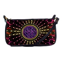 Hot Lavender Celtic Fractal Framed Mandala Evening Bag