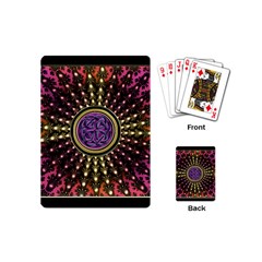 Hot Lavender Celtic Fractal Framed Mandala Playing Cards (mini)