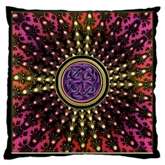 Hot Lavender Celtic Fractal Framed Mandala Large Cushion Case (single Sided) 