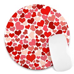  Pretty Hearts  8  Mouse Pad (round) by Colorfulart23