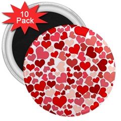  Pretty Hearts  3  Button Magnet (10 Pack) by Colorfulart23