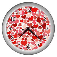  Pretty Hearts  Wall Clock (silver)