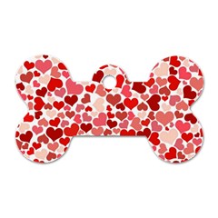  Pretty Hearts  Dog Tag Bone (one Sided)