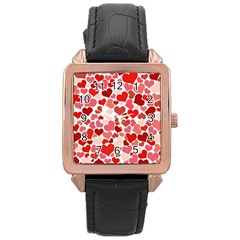  Pretty Hearts  Rose Gold Leather Watch 