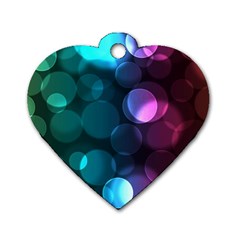 Deep Bubble Art Dog Tag Heart (two Sided) by Colorfulart23