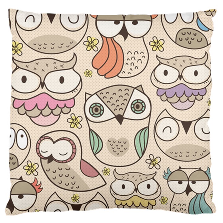 Owl pattern Large Cushion Case (Two Sided) 