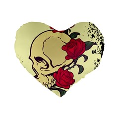 Death Skeleton 16  Premium Heart Shape Cushion 