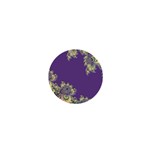 Purple Symbolic Fractal 1  Mini Button Front