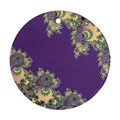 Purple Symbolic Fractal Round Ornament by UROCKtheWorldDesign