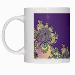 Purple Symbolic Fractal White Coffee Mug by UROCKtheWorldDesign