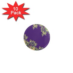 Purple Symbolic Fractal 1  Mini Button Magnet (10 Pack)