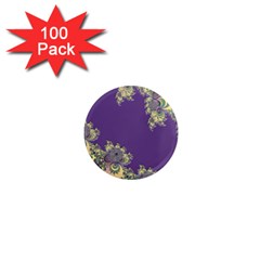 Purple Symbolic Fractal 1  Mini Button Magnet (100 Pack)