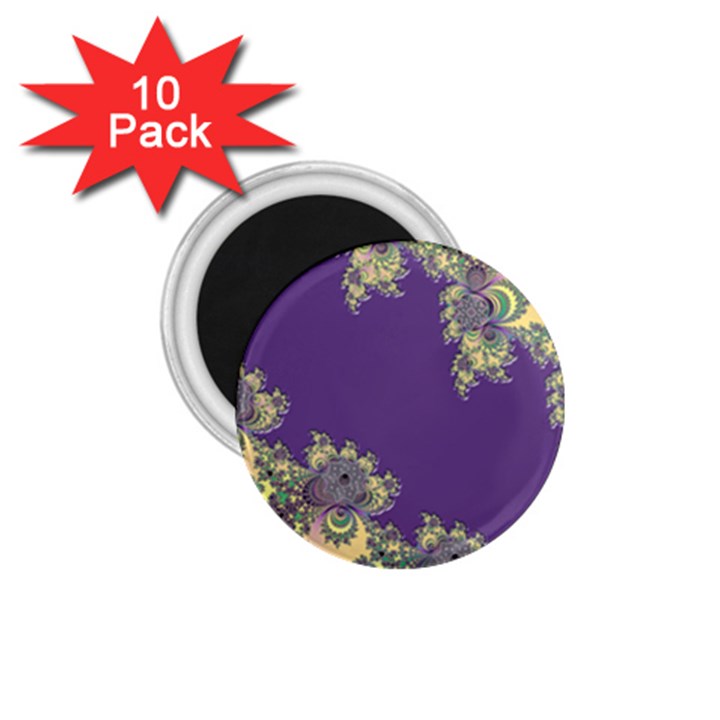 Purple Symbolic Fractal 1.75  Button Magnet (10 pack)