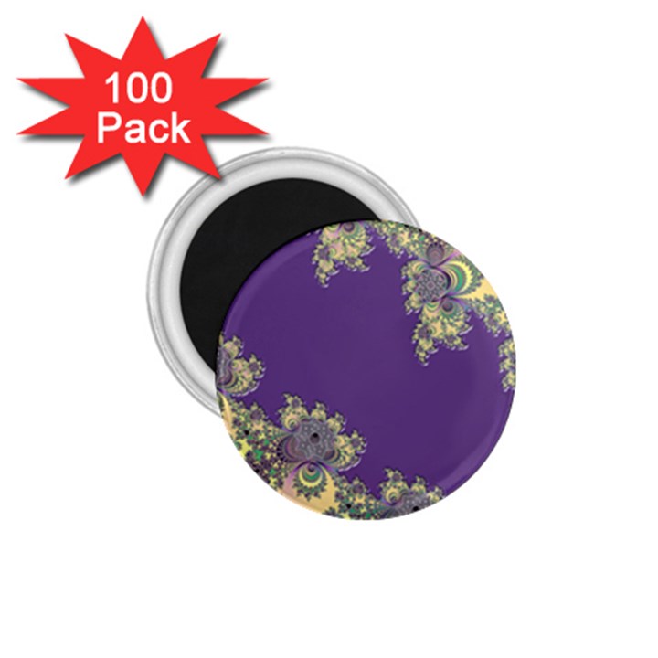 Purple Symbolic Fractal 1.75  Button Magnet (100 pack)