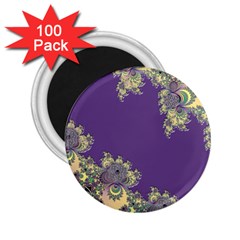 Purple Symbolic Fractal 2 25  Button Magnet (100 Pack) by UROCKtheWorldDesign