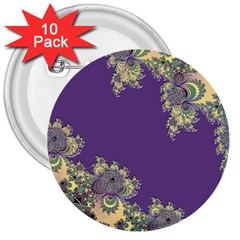 Purple Symbolic Fractal 3  Button (10 Pack) by UROCKtheWorldDesign