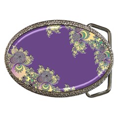 Purple Symbolic Fractal Belt Buckle (oval)