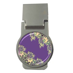 Purple Symbolic Fractal Money Clip (round) by UROCKtheWorldDesign