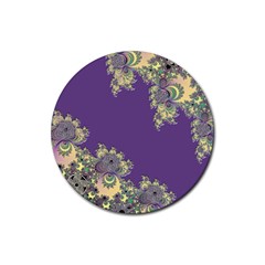 Purple Symbolic Fractal Drink Coaster (round)