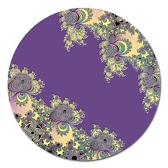 Purple Symbolic Fractal Magnet 5  (round)