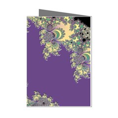 Purple Symbolic Fractal Mini Greeting Card (8 Pack) by UROCKtheWorldDesign