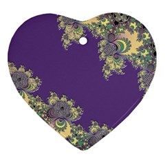 Purple Symbolic Fractal Heart Ornament (two Sides) by UROCKtheWorldDesign