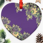 Purple Symbolic Fractal Heart Ornament (Two Sides) Front