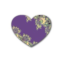 Purple Symbolic Fractal Drink Coasters (heart)