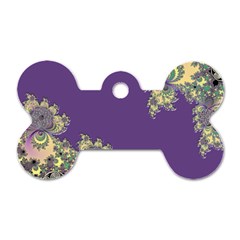 Purple Symbolic Fractal Dog Tag Bone (one Sided)