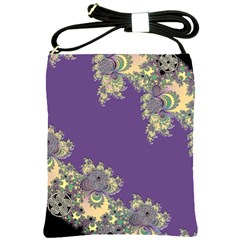 Purple Symbolic Fractal Shoulder Sling Bag by UROCKtheWorldDesign