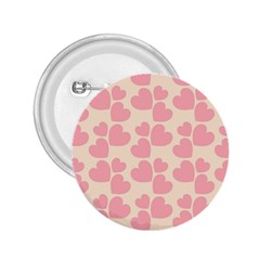 Cream And Salmon Hearts 2 25  Button by Colorfulart23