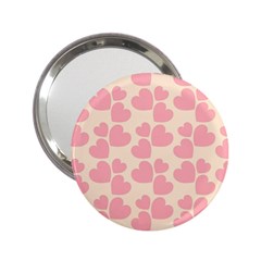 Cream And Salmon Hearts Handbag Mirror (2 25 ) by Colorfulart23