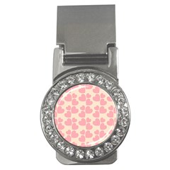 Cream And Salmon Hearts Money Clip (cz)