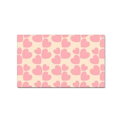 Cream And Salmon Hearts Sticker (rectangle)