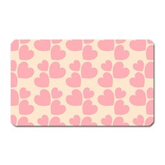 Cream And Salmon Hearts Magnet (rectangular) by Colorfulart23