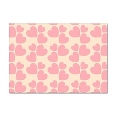 Cream And Salmon Hearts A4 Sticker 100 Pack