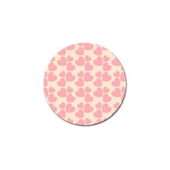 Cream And Salmon Hearts Golf Ball Marker