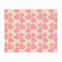 Cream And Salmon Hearts Glasses Cloth (small)