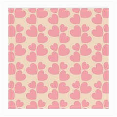 Cream And Salmon Hearts Glasses Cloth (medium)