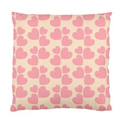 Cream And Salmon Hearts Cushion Case (single Sided) 