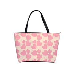 Cream And Salmon Hearts Large Shoulder Bag by Colorfulart23