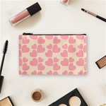 Cream And Salmon Hearts Cosmetic Bag (Small) Front