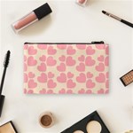 Cream And Salmon Hearts Cosmetic Bag (Small) Back