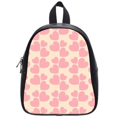 Cream And Salmon Hearts School Bag (small)