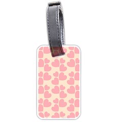 Cream And Salmon Hearts Luggage Tag (one Side) by Colorfulart23