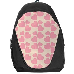 Cream And Salmon Hearts Backpack Bag by Colorfulart23