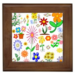 Summer Florals Framed Ceramic Tile